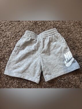 Nike Light Gray Athletic Shorts with White Swoosh